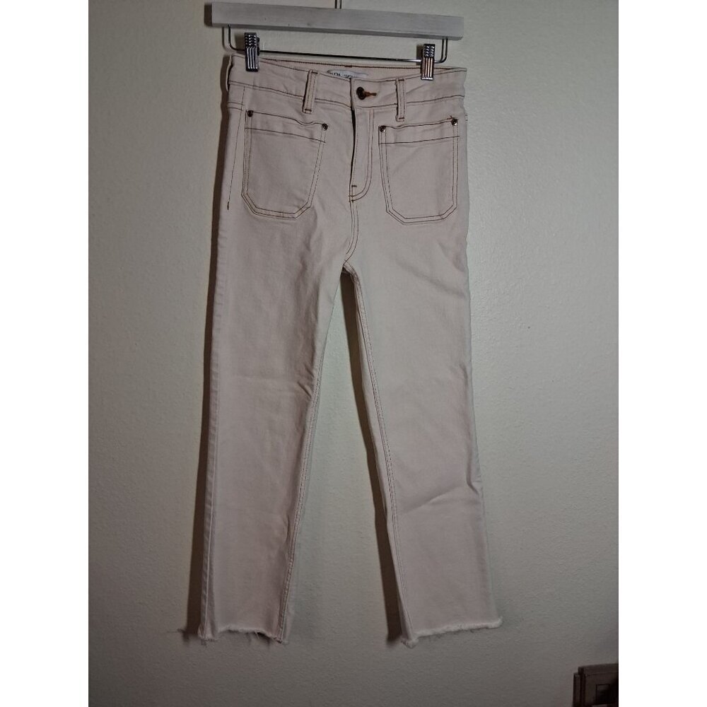 Zara Denim Jeans Y2K Casual 90s Retro Summer Off White Size 2